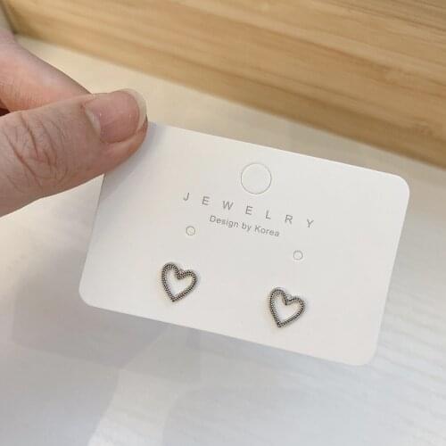Simple Cute Mini heart-shaped Stud Earrings for Women Hollow Love Sweet INS Earrings Girls Fashion Gift