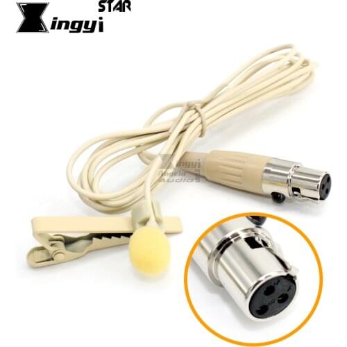 Mini XLR 3 Pin TA3F Plug Wired Tie Clip on Mic Lavalier Lapel Microphone Condenser Microfono For Karaoke Mixer Wireless System