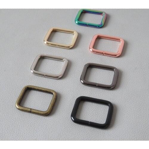 10Pcs 25mm Webbing Metal Rectangular Buckle For Bag Backpack Strap Accessory Belt Loop Ring Dog Leads Leash Leather Craft Clasps