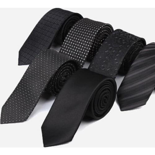 Q 6cm Classic Mens Casual Slim Ties Polyester Woven Party Neckties Black Dot Fashion Mens Business Bowtie Wedding Striped Tie