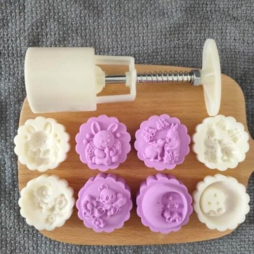 NICEFurniture Cookie Stamp Moon Cake Maker Exquisite Blossom Pastry Tool Bath Bomb Press DIY Festival Decoration Hand Cutter