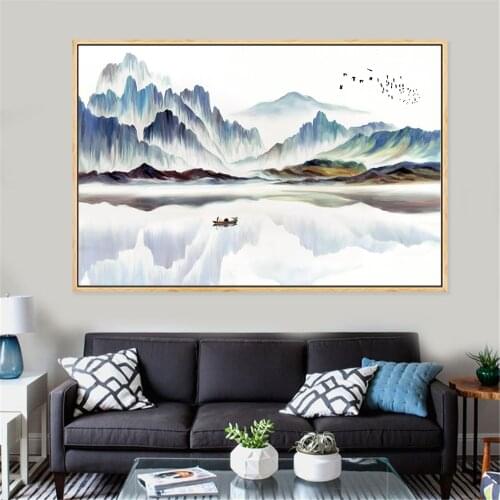 Scandinavian Decor Canvas Painting Prints Nordic Poster Mountain Natural Abstract Wall Pictures for Living Room Art Pictures