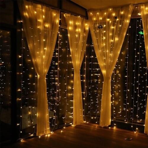 Fairy Lights Christmas Garland LED Lights Decoration 8 Modes Curtain String Light Home Decorative Bedroom Curtain LED Light