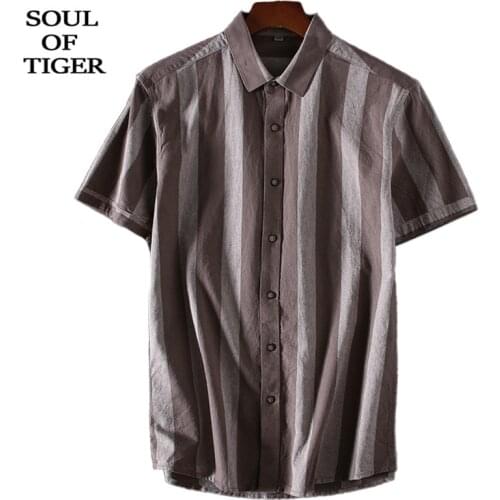 Мужские полосатые рубашки SOUL OF TIGER China At AliExpress