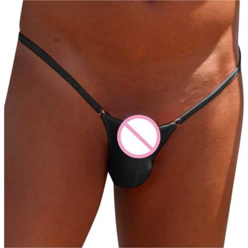 G-string Panties Underwear Mens Sexy Thong T Pants Open Crotch Funny Solid Underwear Underpants Briefs Lingerie #40