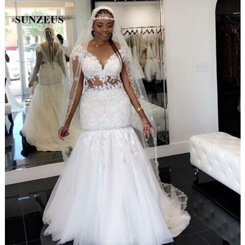 Sunzeus Mermaid Silhouette Wedding Dresses