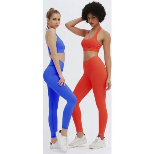 High Quality Yoga Set Women Fitness Tracksuit High Waist Elastic Running Sportswear Workout Leggings And Bra Sport Workout Suit