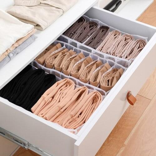 Underwear Storage Box Panties Socks Leggings Storage Box Foldable Mesh Yarn Drawer Type Household Finishing Storage Box LXY9