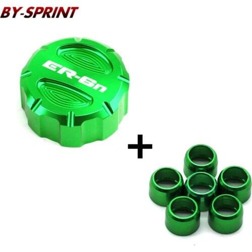 For Kawasaki ER-6N ER6N 2009-2016 logo Motorcycle Accessories Rear Brake Fluid Cylinder Cap Brake Caliper Screw Protector Cover
