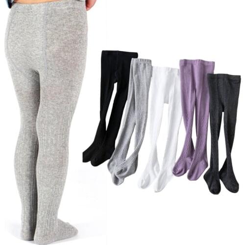 Winter Girls Tights Stockings For Baby Toddler Kids 3-8 Years Children Knitted Solid Cotton Pantyhose Elastic Collant Tights