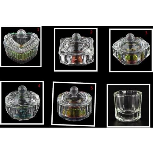 1Pcs Acrylic Liquid Glass Acrylic Powder Dappen Dish Crystal Glass Cup For Acrylic Nail Art Clear White Color Transparent Kit