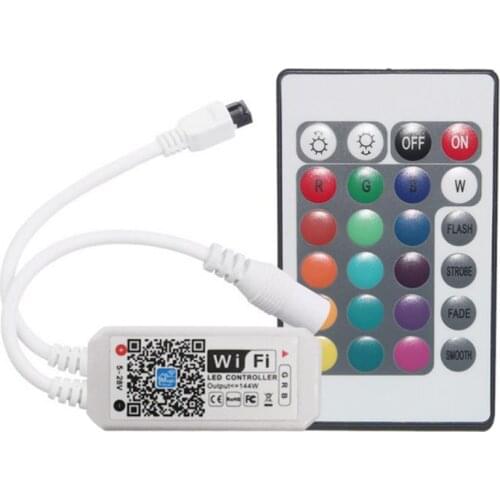 1PCS Wifi RGB Controller DC 5-28V Mini 24Keys Alexa Music Controller Light Strip Controller For RGB LED Strip