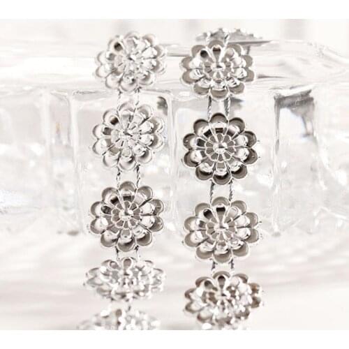 10Yard Lotus Flower Rhinestone Bendable Mesh Wrap Roll Trim For Sewing Apperal Bag Shoes Cap Party Holiday Venue Decoration