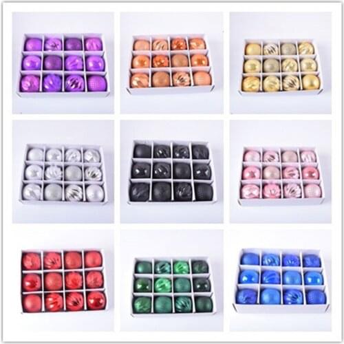 12pcs Christmas Xmas Tree Hanging Ball Ornaments Decorations Gift New Year Navidad Ball Bauble For Diy Xmas Party Hanging Pendan