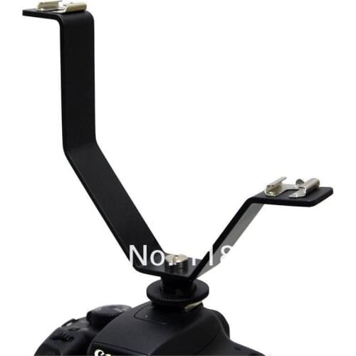 2PCS Bracket V-Shape Metal Hot Cold Shoe Splitter Bracket for Photography DSLR Microphone 1/4+ Exempt postage + tracking number