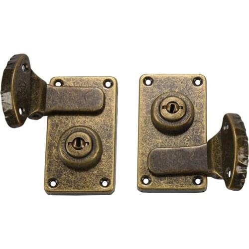 2pcs Iron Guitar Instrument Case Latches Box Buckles With Screws & 1 Keys G-16