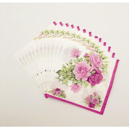 20pcs 33*33cm Lunch Paper Napkins Printed Paper Napkin Decoupage Festival Party Tissue Napkins Wedding Party Home Supplies
