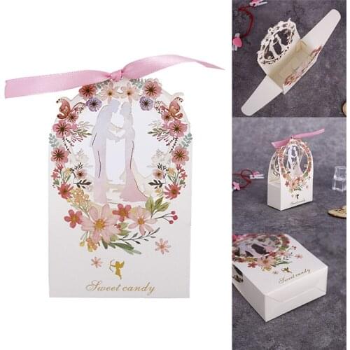 20Pcs Gfit Box Floral Candy Sweet Chocolate Packaging Boxes Paper Boxes Wedding Favours Party Supplies