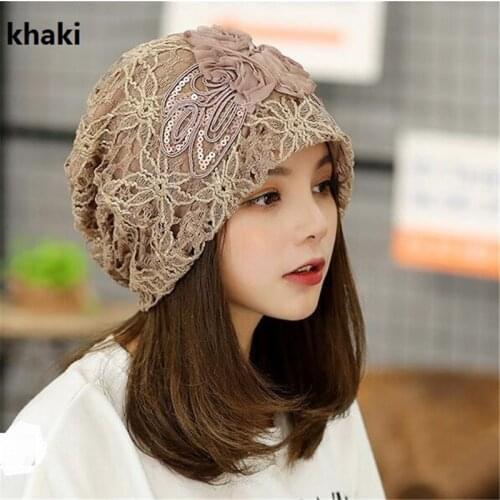 2020 hot sale lace hat Three flowers toe cap Sweet temperament hood Embossed hat
