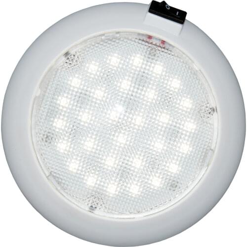 5.5 inch LED Boat Dome Light White Plastic 30*SMD Warm White With Switch Marine