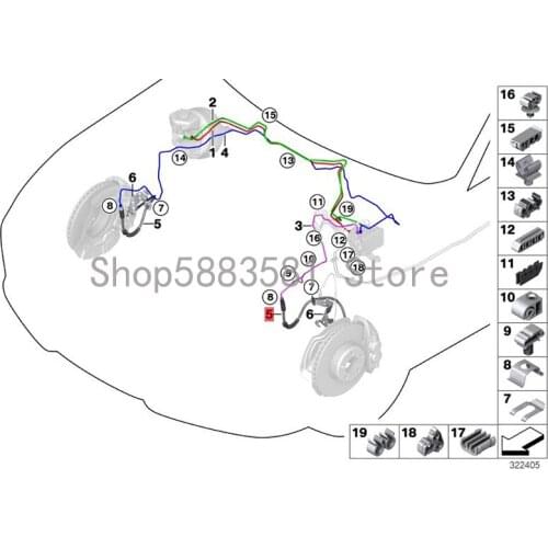 CAR brake hose front bm w F20 116D F20 116I F20 118I vehicle tube disc brake hose wheel hub parking brake hose