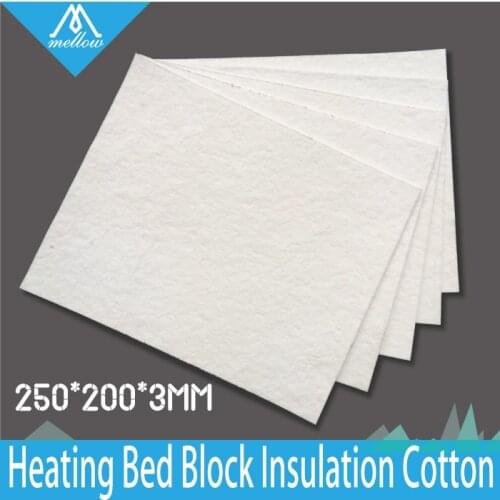 Free shipping 5pcs/lot 3mm thickness 3D Printer Heating Bed Block Insulation Cotton For Reprap Ultimaker Makerbot -250*200*3mm