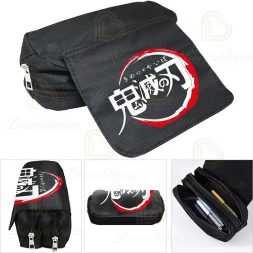 Anime Demon Slayer Blade Pencil Case Demon Slayer Cute Students Zipper Pencil Bag Pencil Box Kids School Stationery Gift