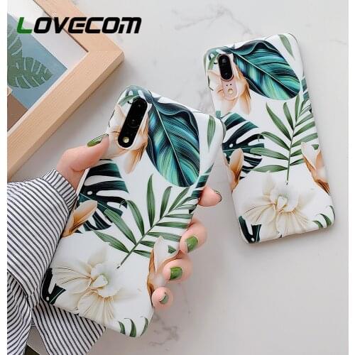 LOVECOM Retro Flower Leaf Phone Case With Ring For Huawei P20 P30 P40 Lite P20 P30 Pro Mate 20 30 Lite Case Soft IMD Phone Cover