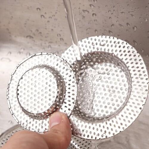 1 Pcs Full-hole Stainless Steel Bathroom Washbasin Hair Filter Kitchen Sink Floor Drain Anti-blocking Home Supplies Accessories