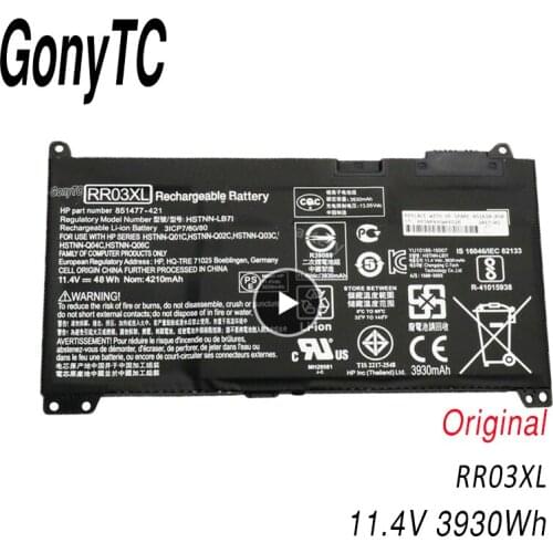 GONYTC RR03XL Laptop battery For HP ProBook 430 440 450 455 470 G4 Series HSTNN-LB7I HSTNN-PB6W HSTNN-UB7C HTTNN-Q01C Q02C