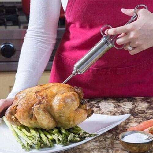 Marinade Seasoning Injector Turkey Meat Seasoning Injectors Stainless Steel Cooking Syringe Injection