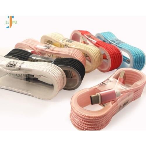 100pcs/lot USB Type C Cable for Samsung S10 S9 Huawei Xiaomi Fast Charge Nylon Internal Tray Fabric USB C Cable Charging Cable