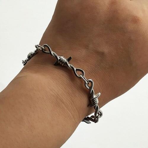 Barbed Wire Thorny Bracelet Barbed Wire Thorny Chain Winding Chain Bracelet Hip-hop Gothic Punk Night Club Unisex Bracelet
