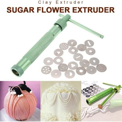 Diy Baking Utensils Cake Biscuit Cookie Mold Aluminum Alloy Clay Extruder Sculpture Sugar Paste Extruder Fondant Cake Craft Tool