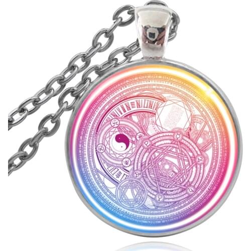 KARAIRIS Fantasy Magic Sigi Witchcraft Pattern Pendant Necklace Glass Cabochon Jewelry Necklace Men Women Accessories Gifts