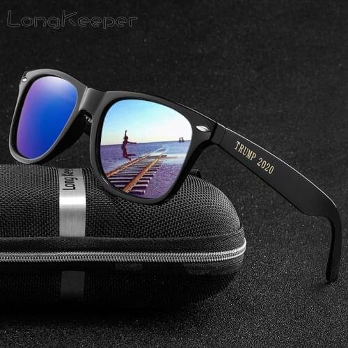 LongKeeper Square Polarized Sunglasses Men President Donald Trump 2020 Driving Goggles Women Anti-UV Ocolus de sol