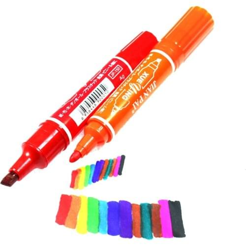 12PCS/Set Permanent Marker for Fly Tying Streamer Bait Double Tip Fishing Tool Fish Bar Lure Coloring Fast Dry