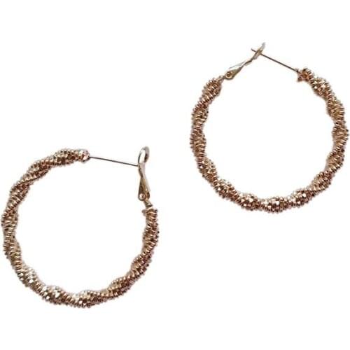 Fashion Big Round Hoop Earrings for Women Spiral Hip Hop Hypoallergenic Hoop Earrings Party Jewelry Ear Rings for Women
