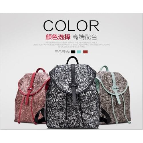 The new 2016 retro bark women shoulders baotou genuine cowhide bag fashion travel bag