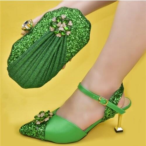 Latest Design Slip-On Party Italian Designer Shoes and Bags Matching Set Italian In Women High Quality African Wedding Shoe