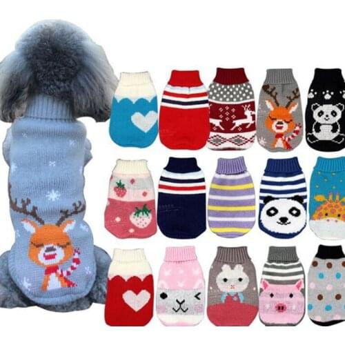 Pet Clothes For Small Dogs Cats Winter Warm Puppy Outfit Christmas Dog Sweater Cartoon Chihuahua Clothing French Bulldog Coat