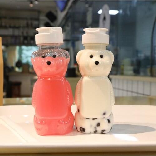 Plastic Bear Shaped Cup Clear Juice Mug Disposable Coffee Packing Tool Children Drinking Glasses Fashion Restaurant Cup 240ml