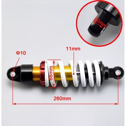 Motorcycle ATV Scooter 260MM 960lbs Spring Rear Shock Absorber Suspension For ATV Quad dirt pit Pro bike 125cc 150cc