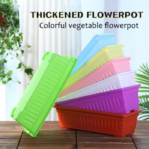 Balcony Planting Pots Thickened Rectangular Flower Pots Gardening Vegetable Planting Boxes Large Plastic Flower Pots