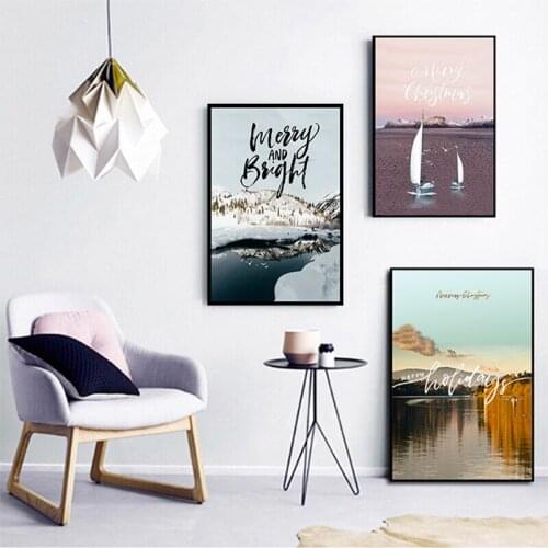 Nature Landscape Bird House Beach Ocean Sailboat Cliff Coast Airplane Canvas Painting Wall Picture Poster Living Room Decoration