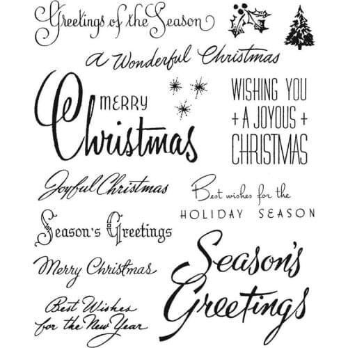 Clear Stamps Sentence Winter Merry Christmas Seasons Greetings For DIY Scrapbook Photo Album Craft Card 2021 New