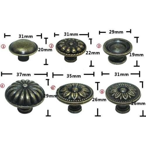 Vintage Furniture Handle Flower Knobs and Handles Door Handle Cupboard Drawer Kitchen Pull Knob Furniture Hardware,1PC
