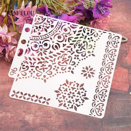 Bud silk wreath scrapbook stencils spray plastic mold shield DIY cake hollow Embellishment printing lace ruler valentine