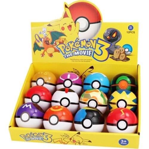 Funny joy Action Pokeballs with Pocket Monsters Inside 7cm Elf Ball Toys For Children Pokemoned Pikachu Figurine Pokeballs Toys