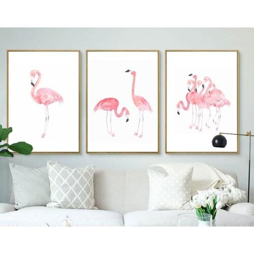 Flamingo Modern Living Room Bedroom Background Wall Poster dining room hotel public wall Decorative Painting Picture canvas art